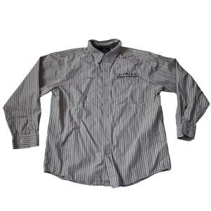 Harley Davidson Men's LG Pin Striped Long Sleeve Dress Shirt